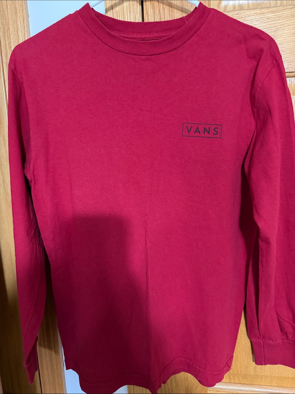 Vans Boy’s Long Sleeve Tee in Deep Berry Red